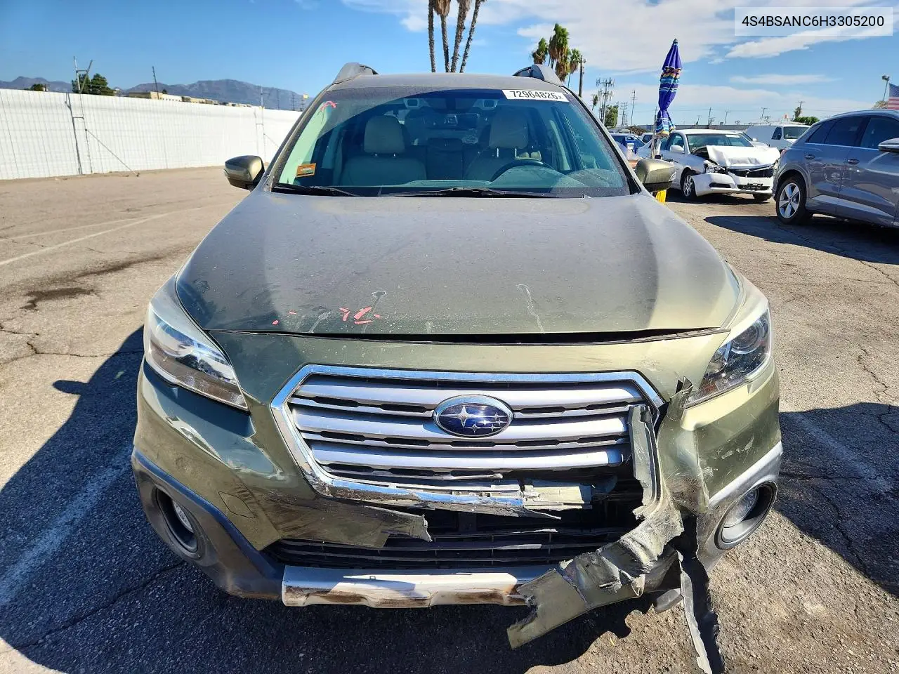 2017 SUBARU OUTBACK VIN 4S4BSANC6H3305200 — фото 5