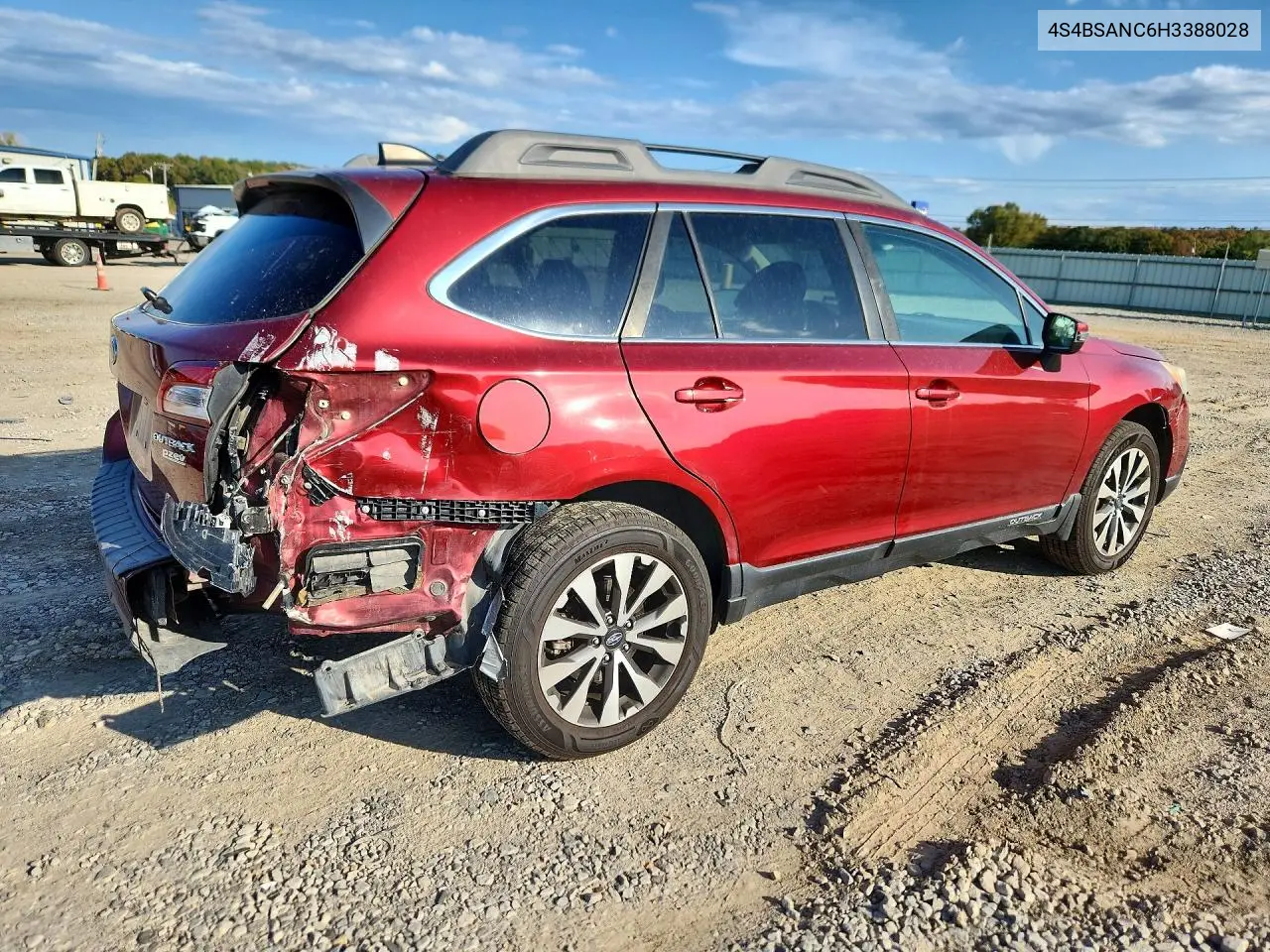 2017 SUBARU OUTBACK VIN 4S4BSANC6H3388028 — фото 3