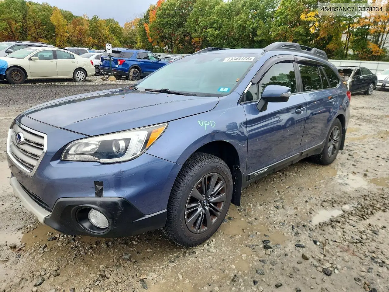 SUBARU OUTBACK 2017, VIN 4S4BSANC7H3378334