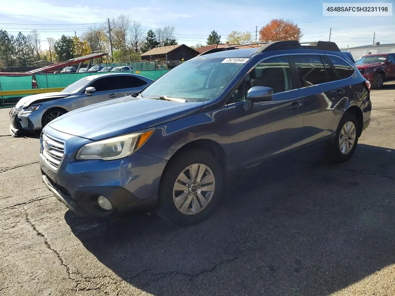 SUBARU OUTBACK 2017, VIN 4S4BSAFC5H3231198