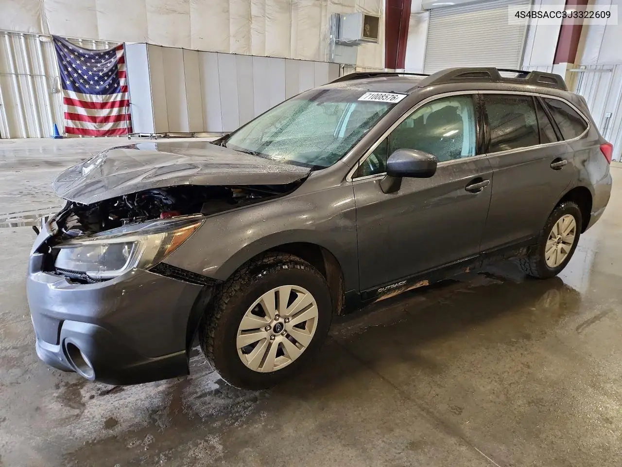 SUBARU OUTBACK 2018, VIN 4S4BSACC3J3322609