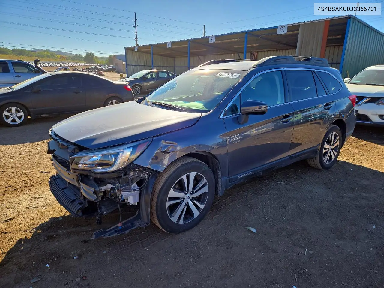 SUBARU OUTBACK 2018, VIN 4S4BSAKC0J3366701