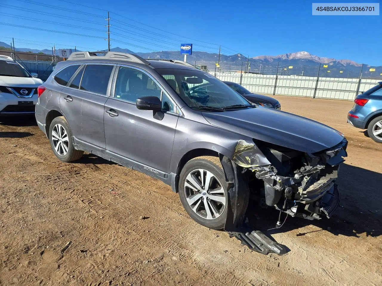 2018 SUBARU OUTBACK VIN 4S4BSAKC0J3366701 — фото 4
