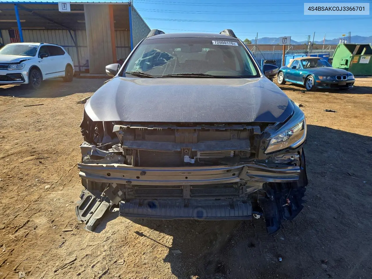 2018 SUBARU OUTBACK VIN 4S4BSAKC0J3366701 — фото 5