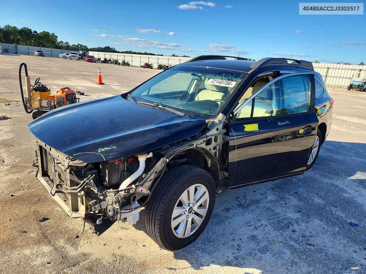 SUBARU OUTBACK 2018, VIN 4S4BSACC2J3303517