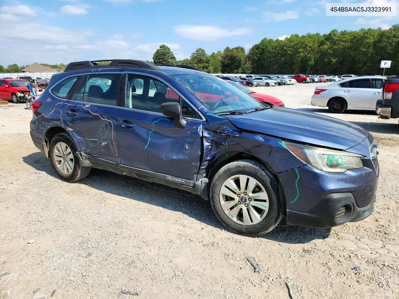 2018 SUBARU OUTBACK VIN 4S4BSAAC5J3323991 — фото 4