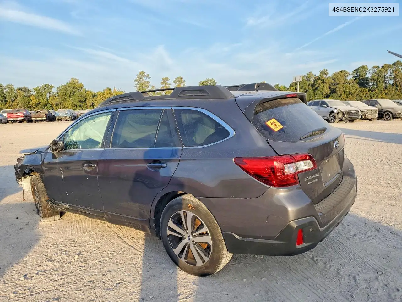 2019 SUBARU OUTBACK VIN 4S4BSENC2K3275921 — фото 2