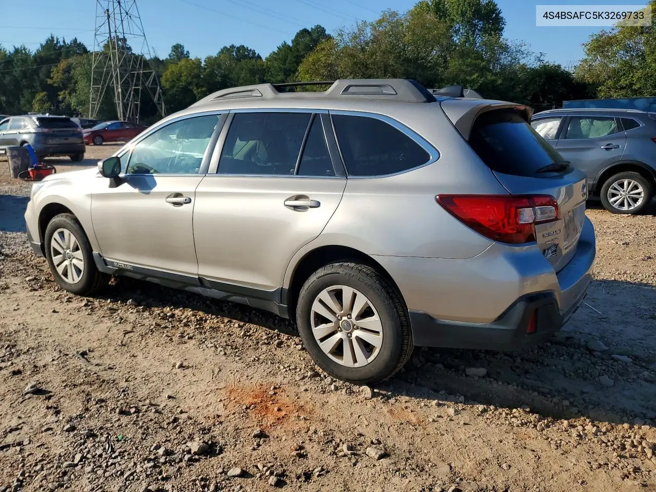 2019 SUBARU OUTBACK VIN 4S4BSAFC5K3269733 — фото 2