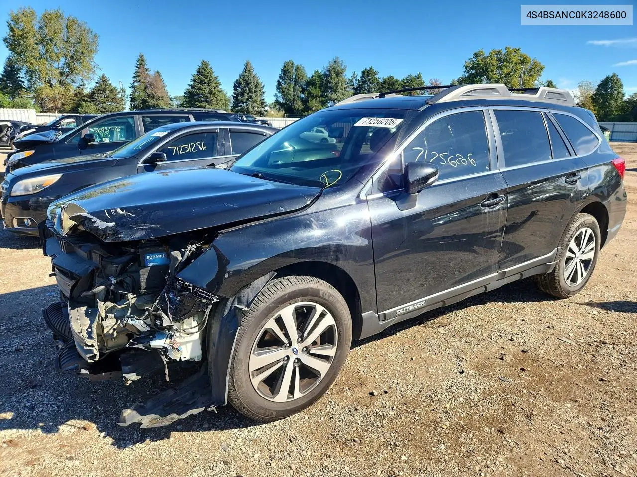 2019 SUBARU OUTBACK VIN 4S4BSANC0K3248600 — фото 2