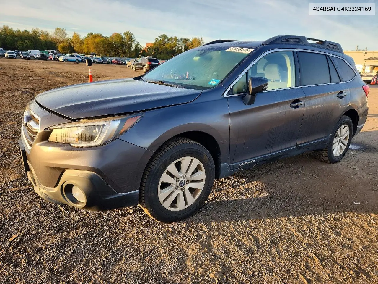 SUBARU OUTBACK 2019, VIN 4S4BSAFC4K3324169
