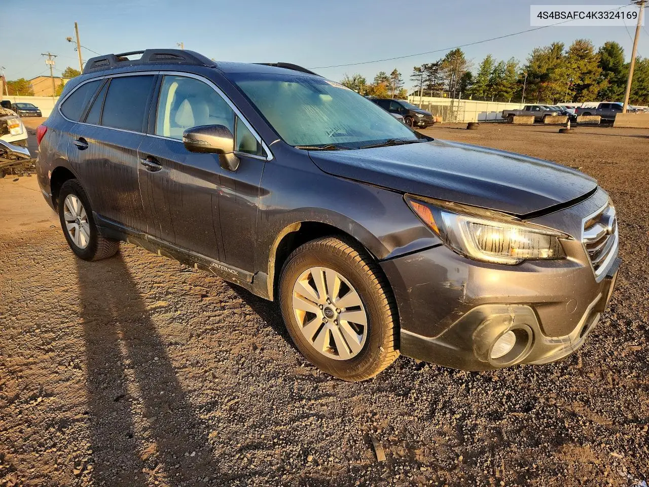 2019 SUBARU OUTBACK VIN 4S4BSAFC4K3324169 — фото 4