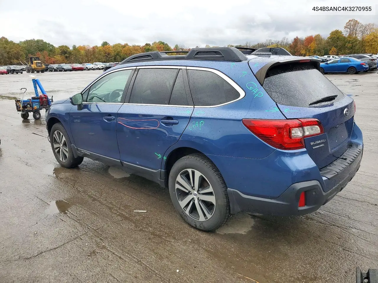 2019 SUBARU OUTBACK VIN 4S4BSANC4K3270955 — фото 2