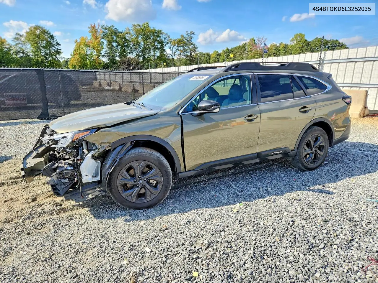 SUBARU OUTBACK 2020, VIN 4S4BTGKD6L3252035