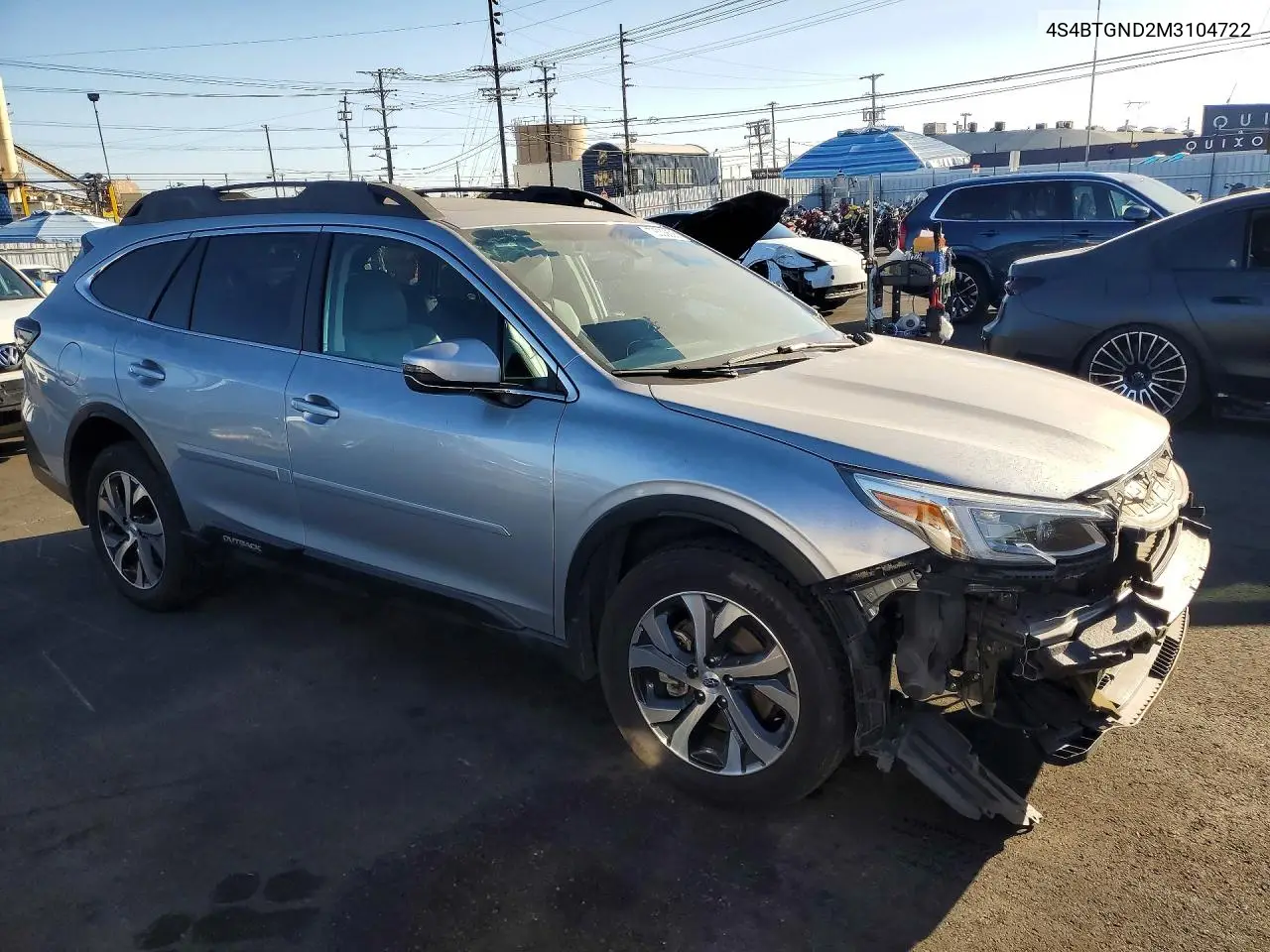 2021 SUBARU OUTBACK VIN 4S4BTGND2M3104722 — фото 4