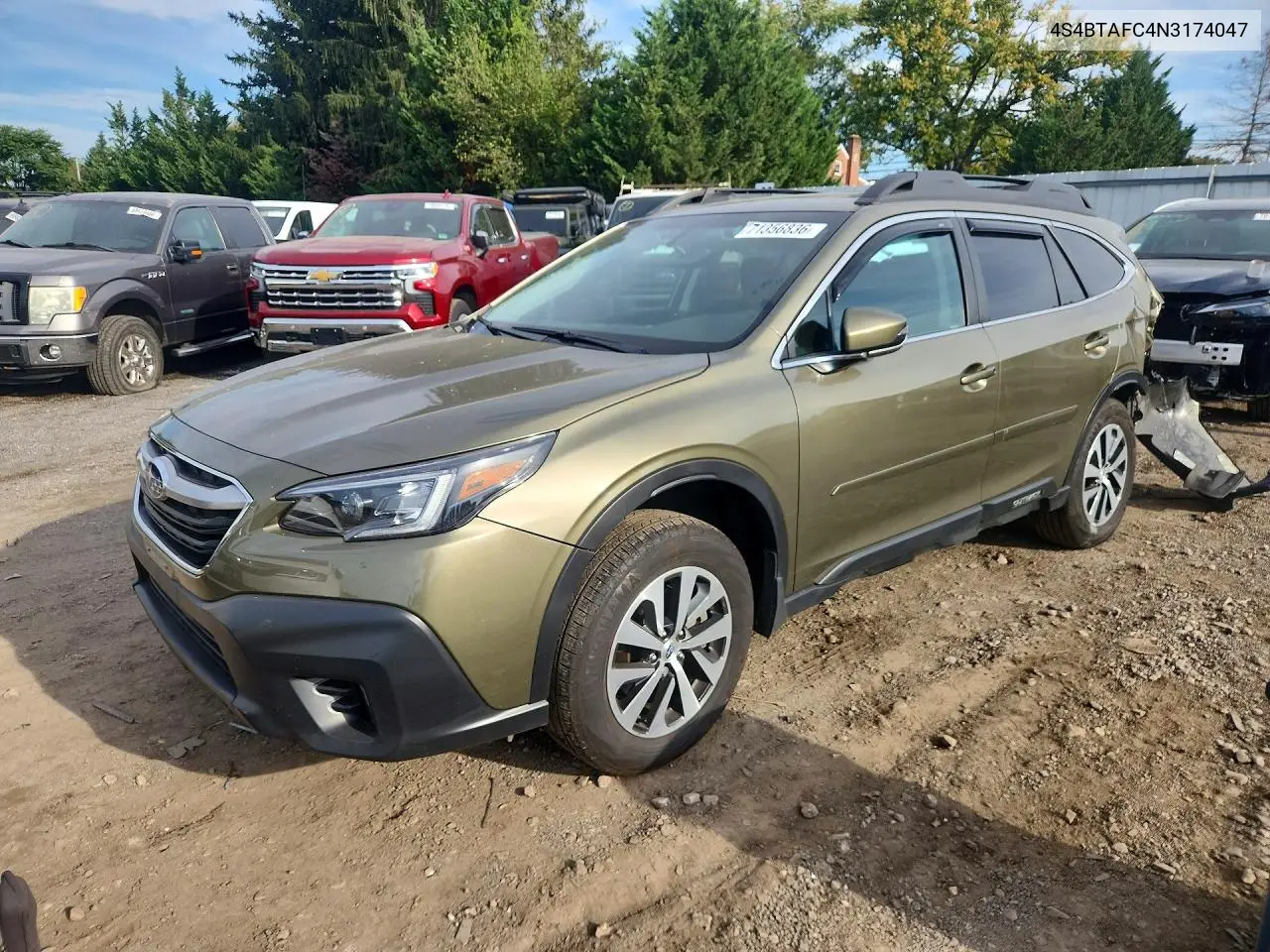 SUBARU OUTBACK 2022, VIN 4S4BTAFC4N3174047