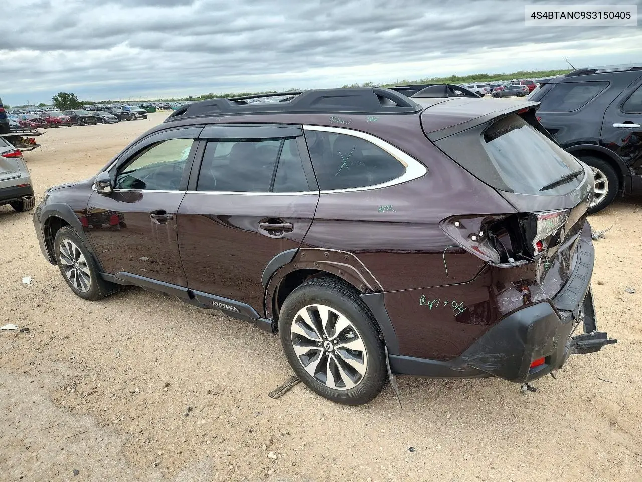 2025 SUBARU OUTBACK VIN 4S4BTANC9S3150405 — фото 2