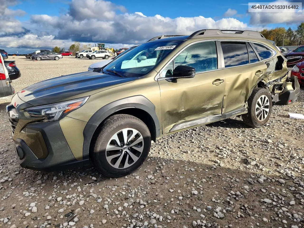 SUBARU OUTBACK 2025, VIN 4S4BTADC1S3316482