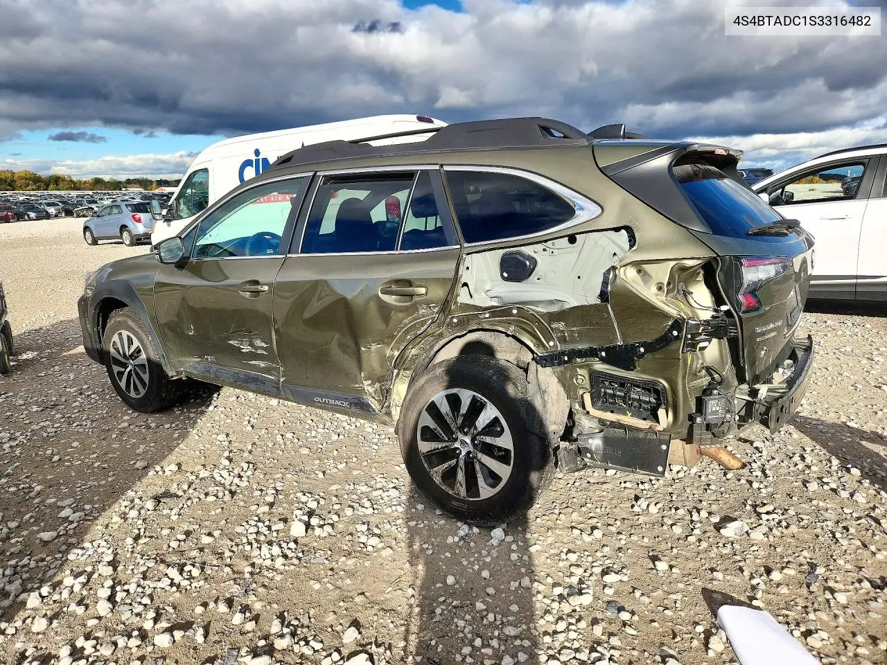 2025 SUBARU OUTBACK VIN 4S4BTADC1S3316482 — фото 2