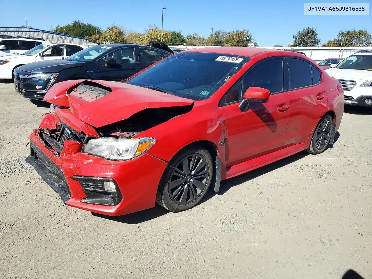 SUBARU WRX 2018, VIN JF1VA1A65J9816538
