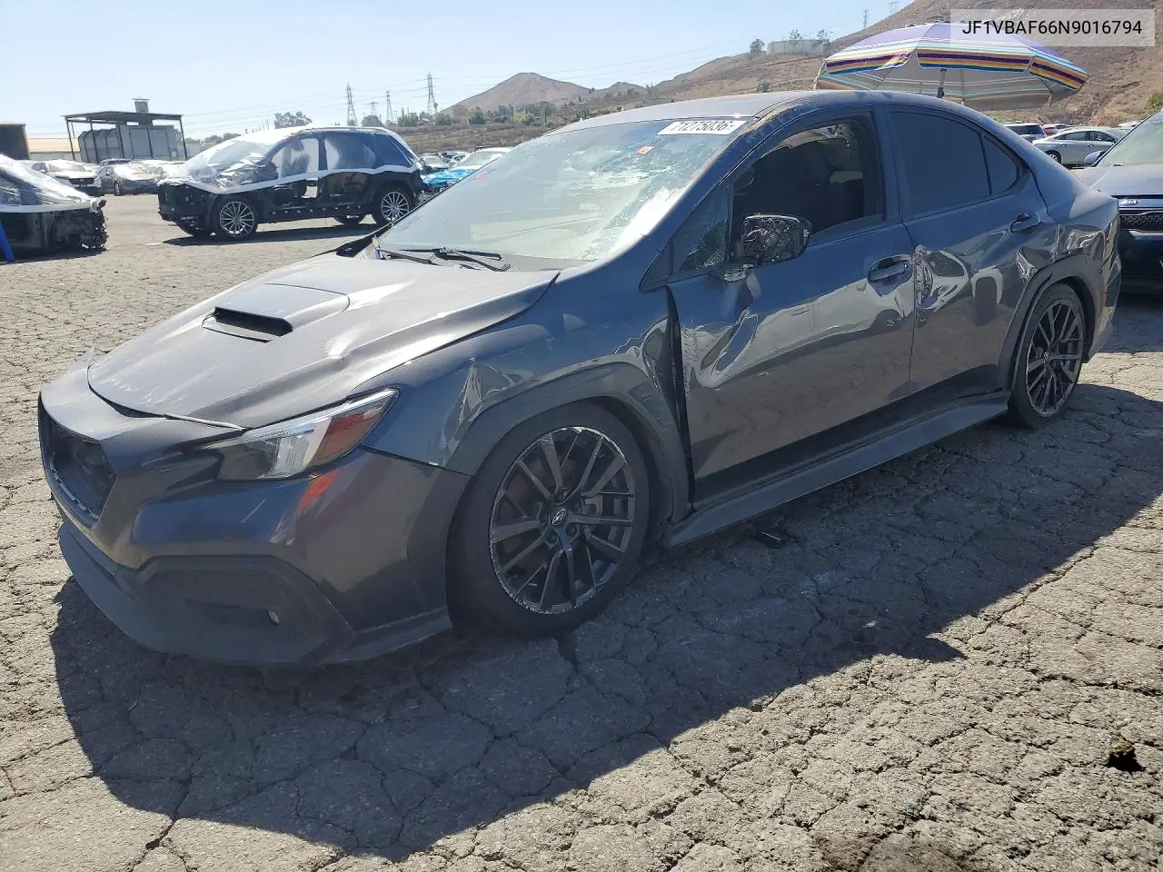 SUBARU WRX 2022, VIN JF1VBAF66N9016794