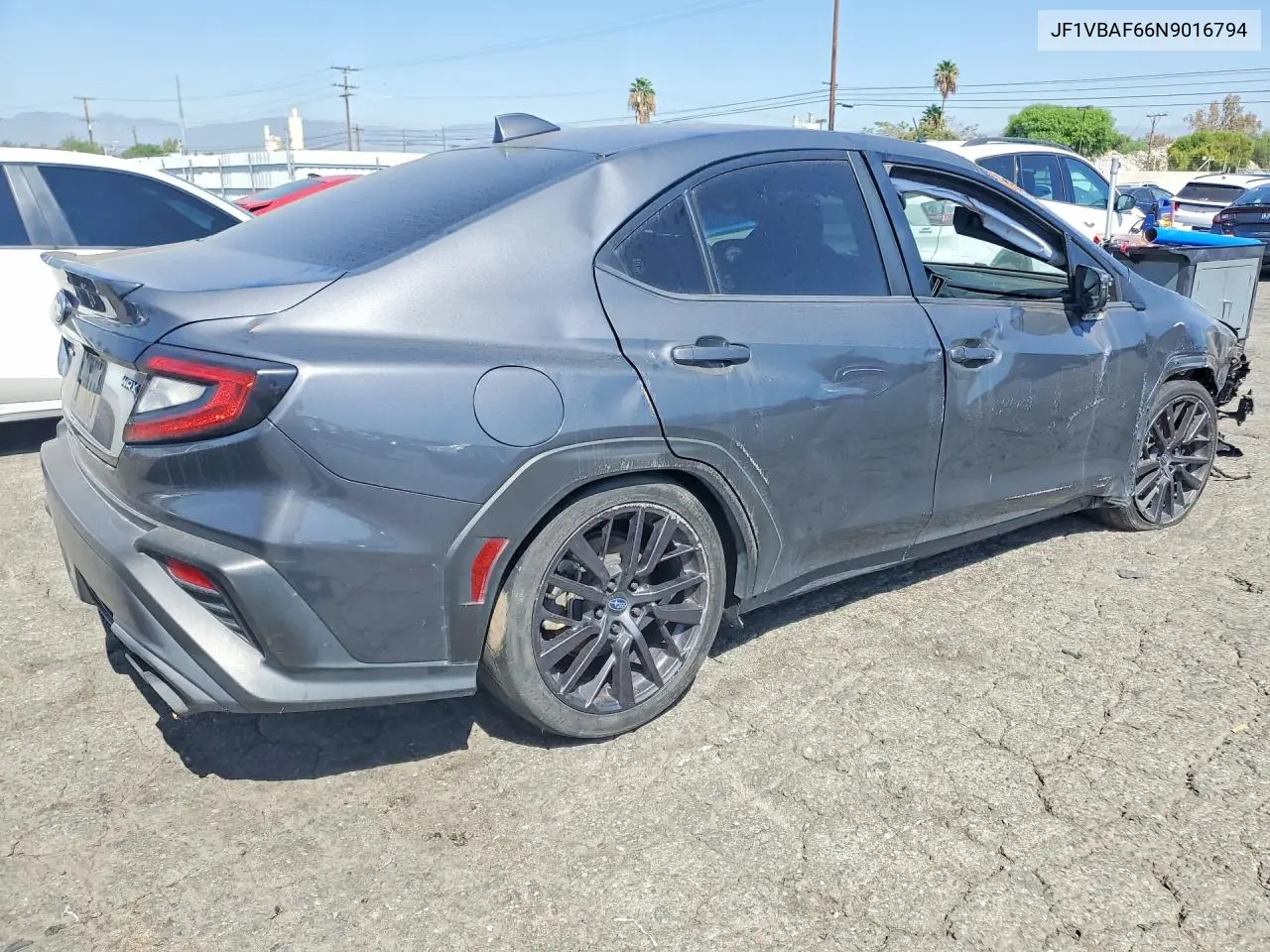 2022 SUBARU WRX VIN JF1VBAF66N9016794 — фото 3