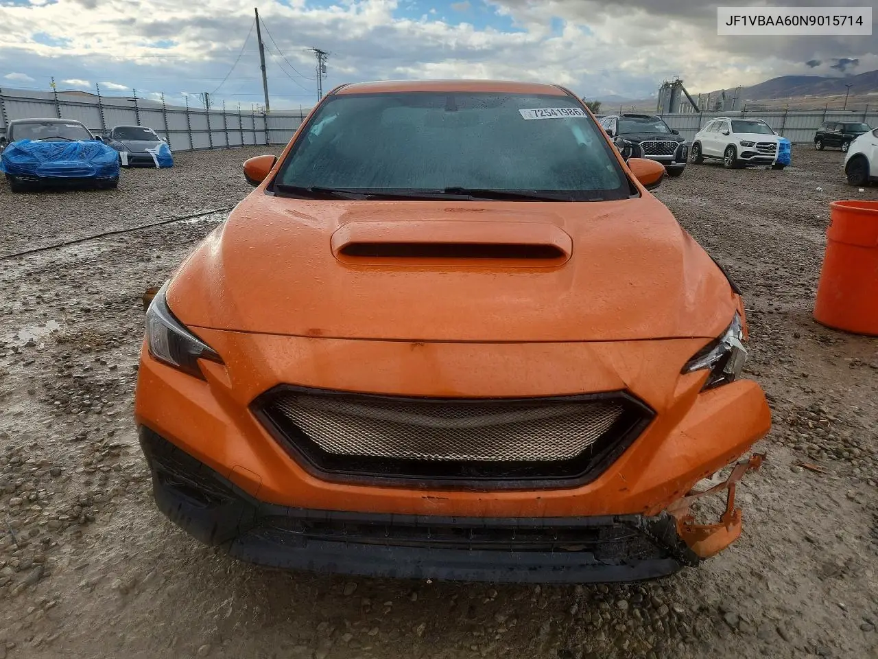 2022 SUBARU WRX VIN JF1VBAA60N9015714 — фото 5