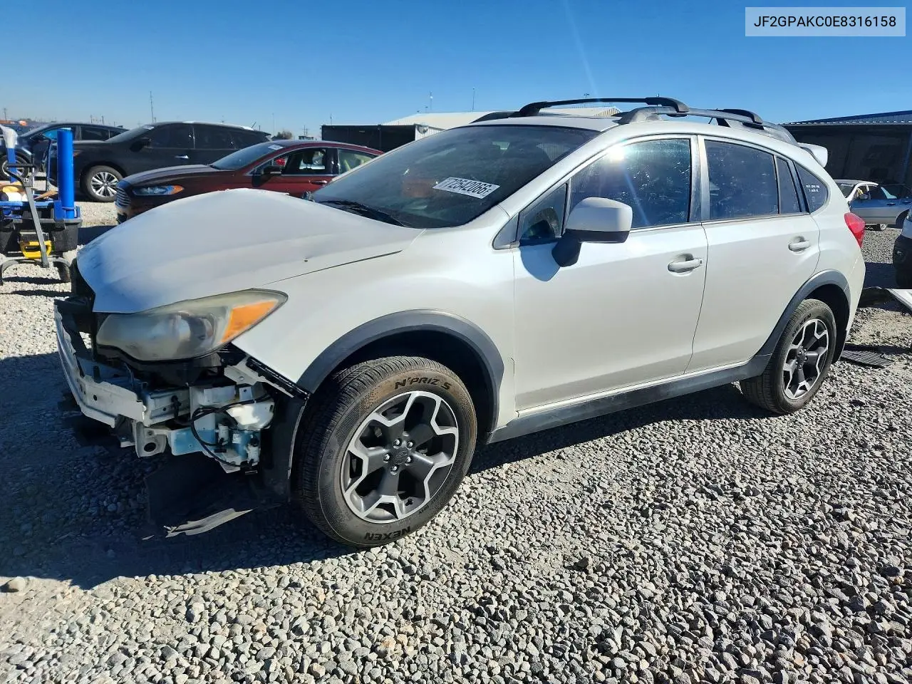 SUBARU XV 2014, VIN JF2GPAKC0E8316158
