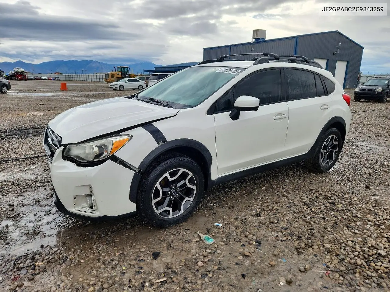 SUBARU XV 2016, VIN JF2GPABC2G9343259