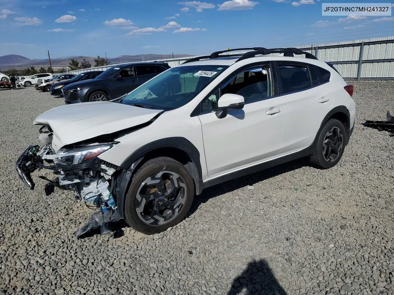 SUBARU XV 2021, VIN JF2GTHNC7MH241327