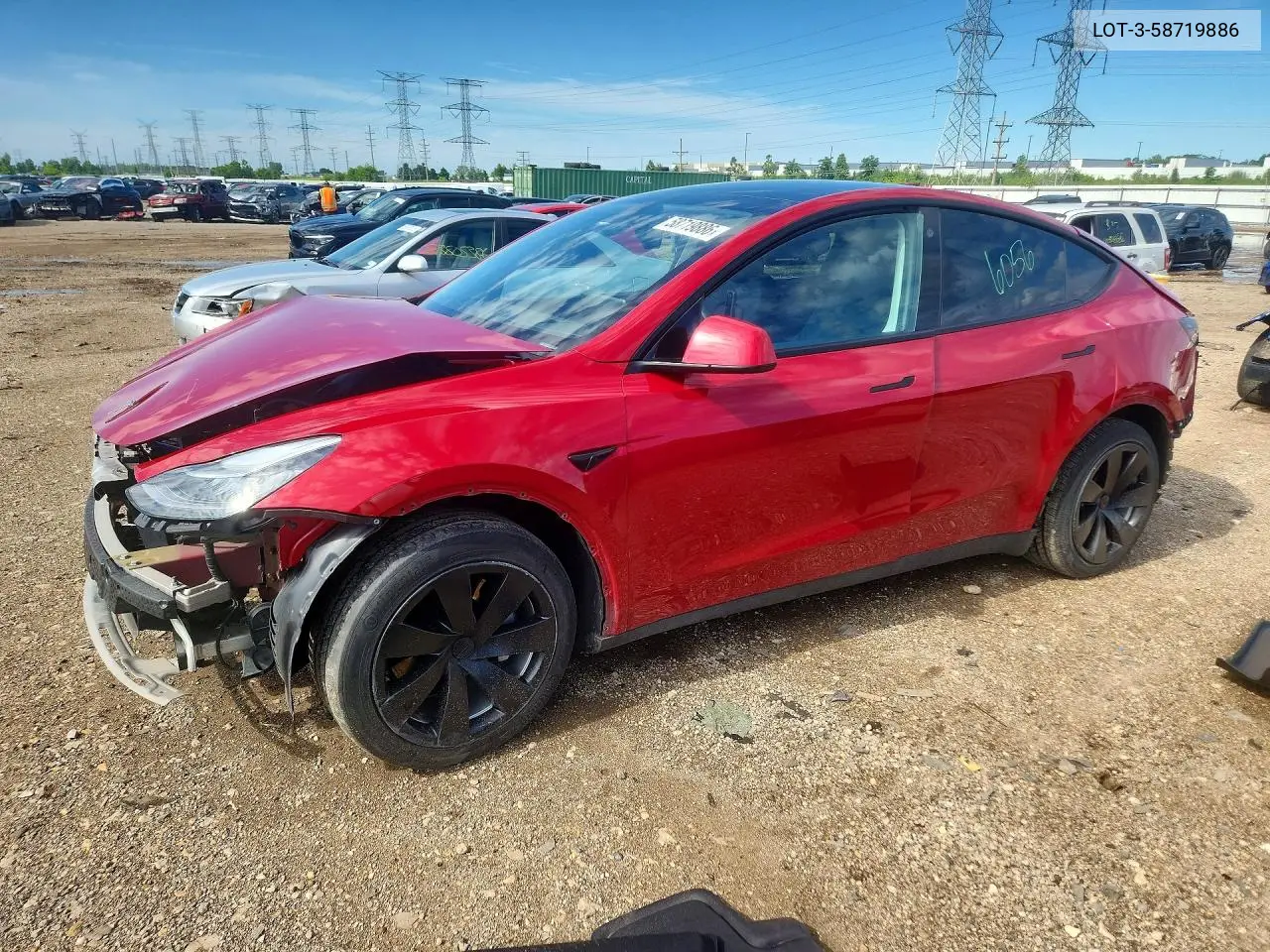 TESLA MODEL Y 2022, VIN 7SAYGAEE3NF364823