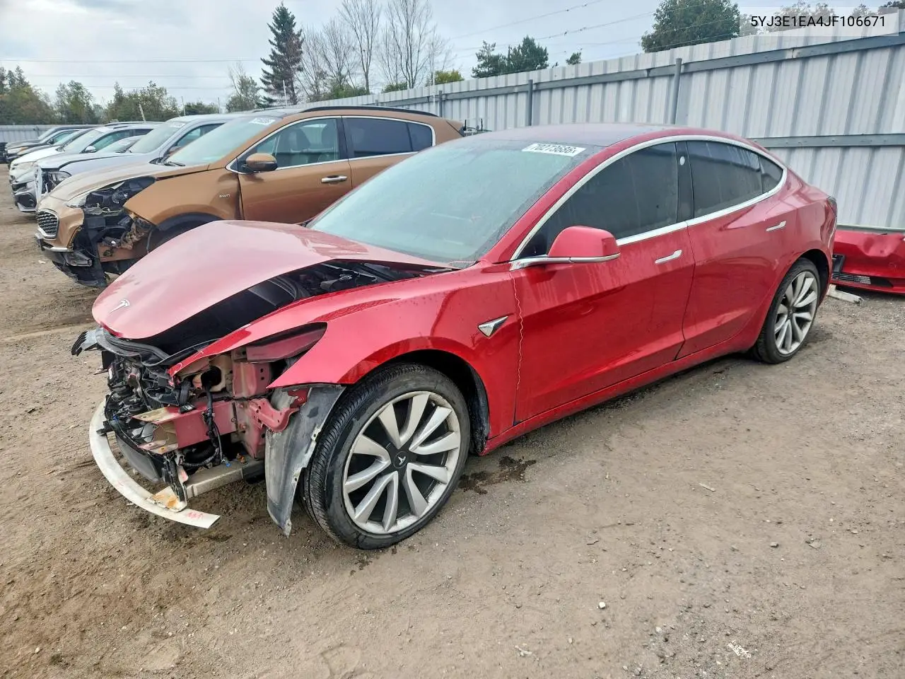 TESLA MODEL 3 2018, VIN 5YJ3E1EA4JF106671