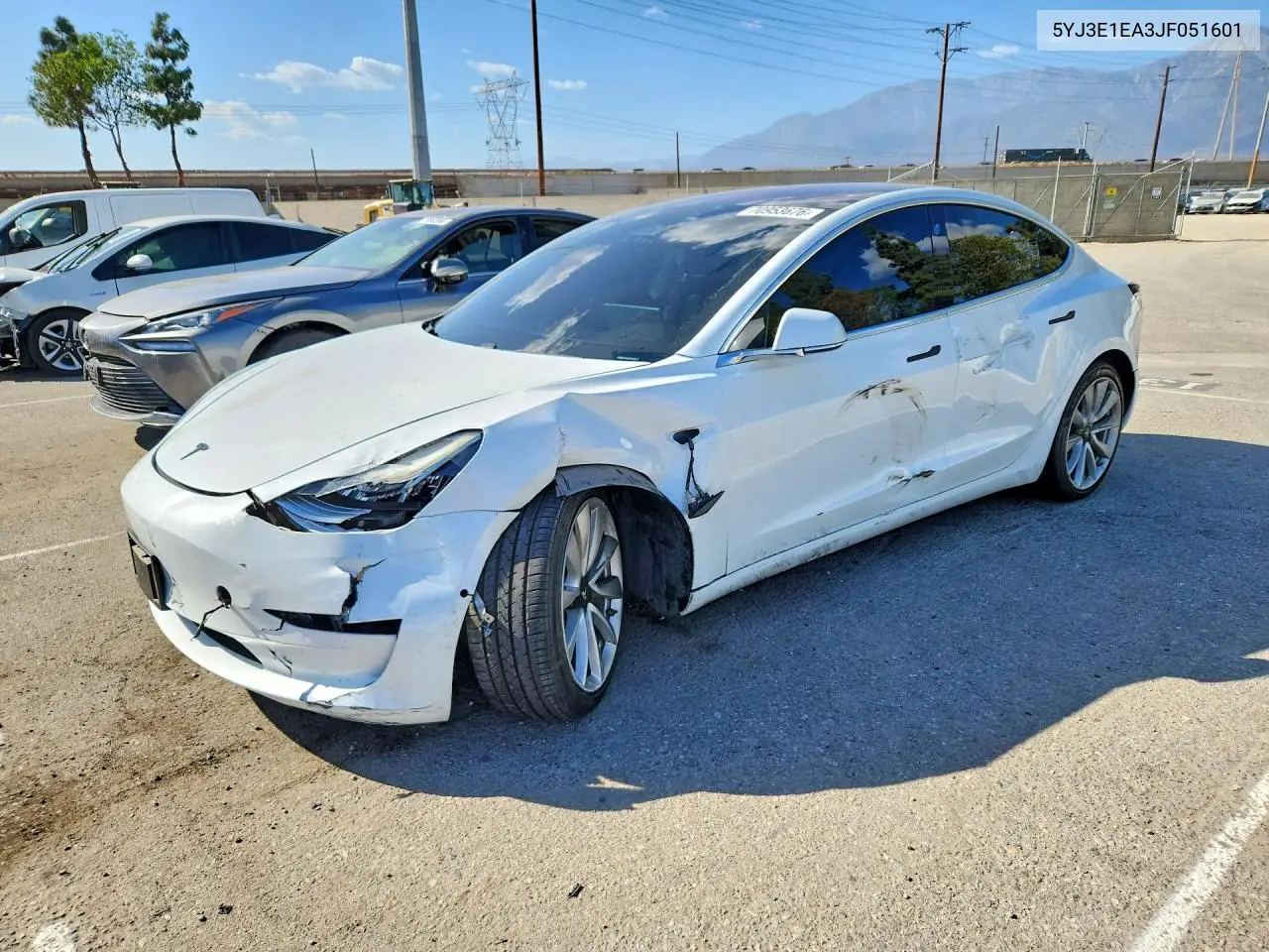 TESLA MODEL 3 2018, VIN 5YJ3E1EA3JF051601