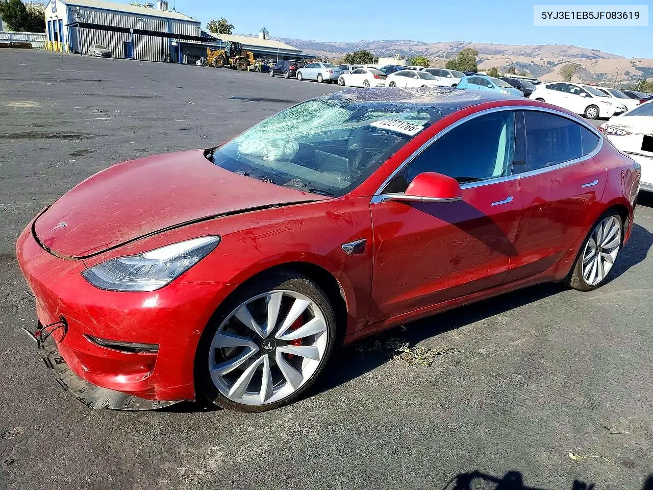 TESLA MODEL 3 2018, VIN 5YJ3E1EB5JF083619