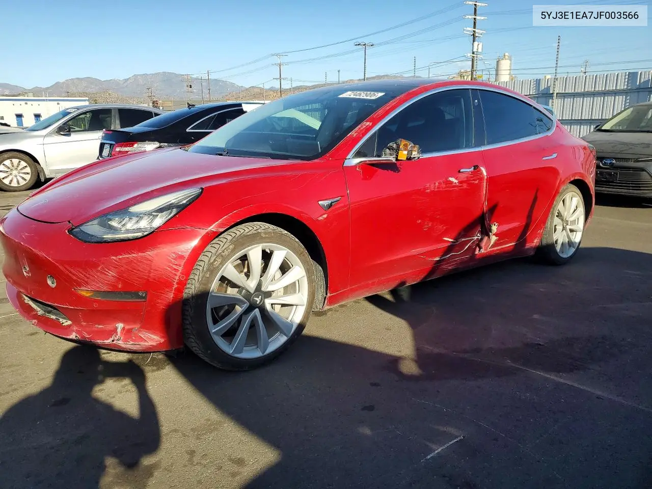 TESLA MODEL 3 2018, VIN 5YJ3E1EA7JF003566