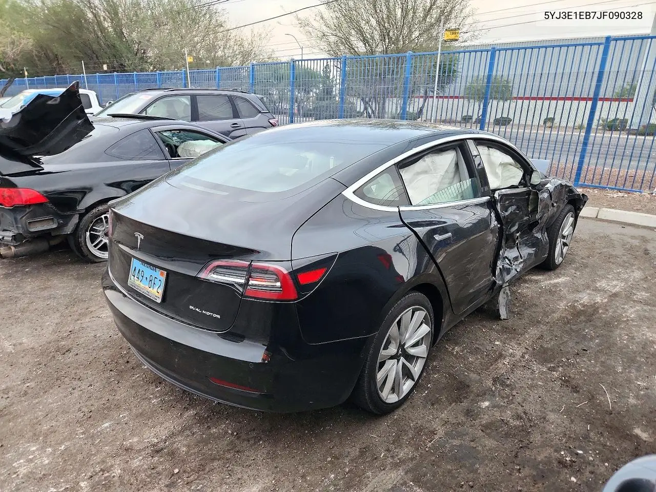 2018 TESLA MODEL 3 VIN 5YJ3E1EB7JF090328 — фото 3