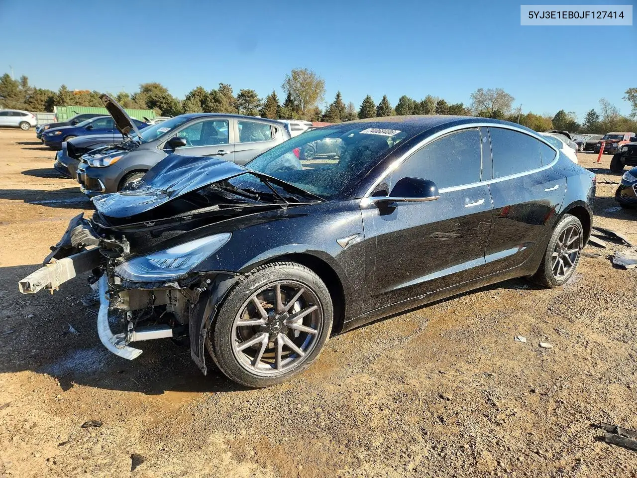 TESLA MODEL 3 2018, VIN 5YJ3E1EB0JF127414