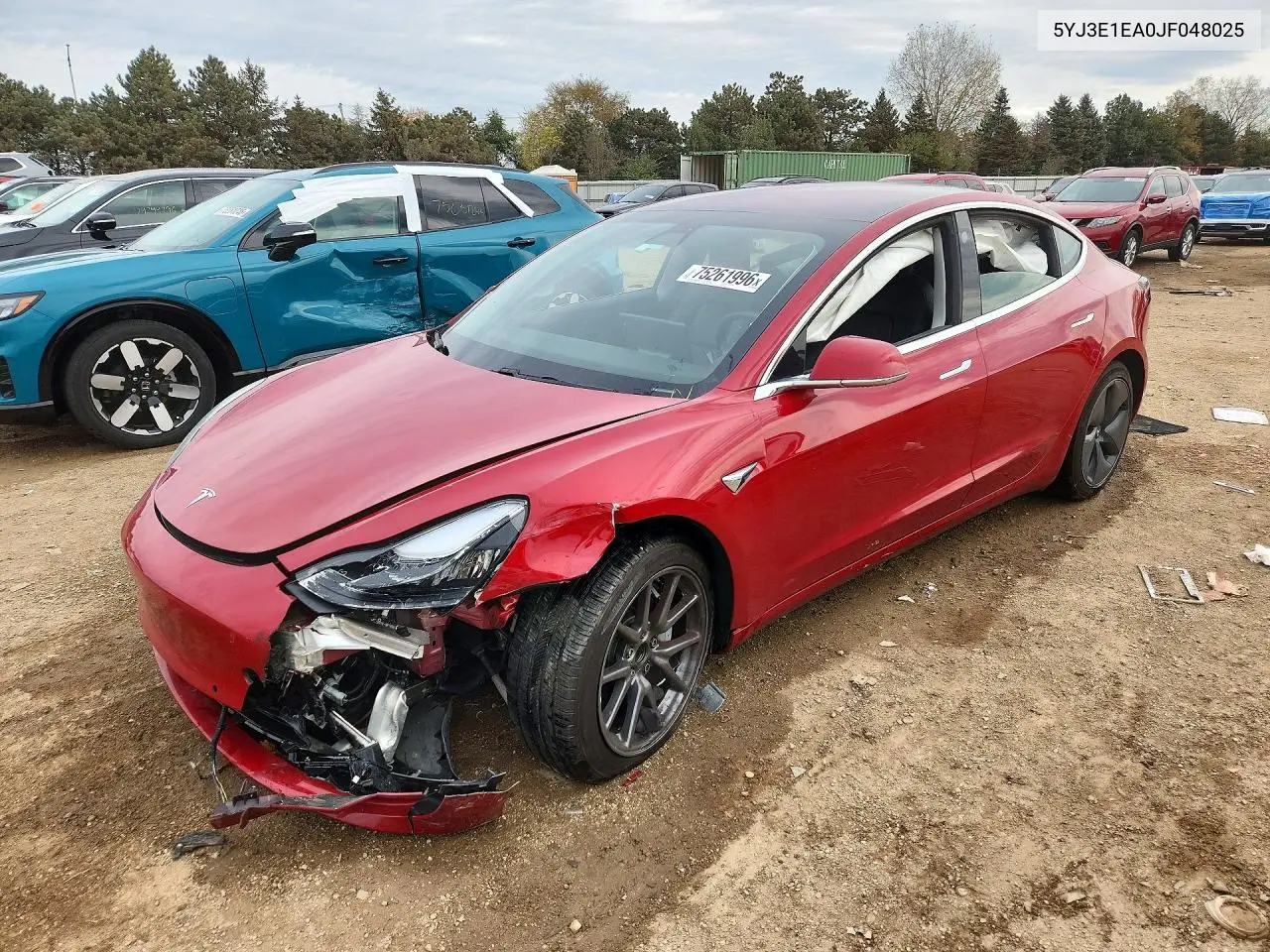 TESLA MODEL 3 2018, VIN 5YJ3E1EA0JF048025