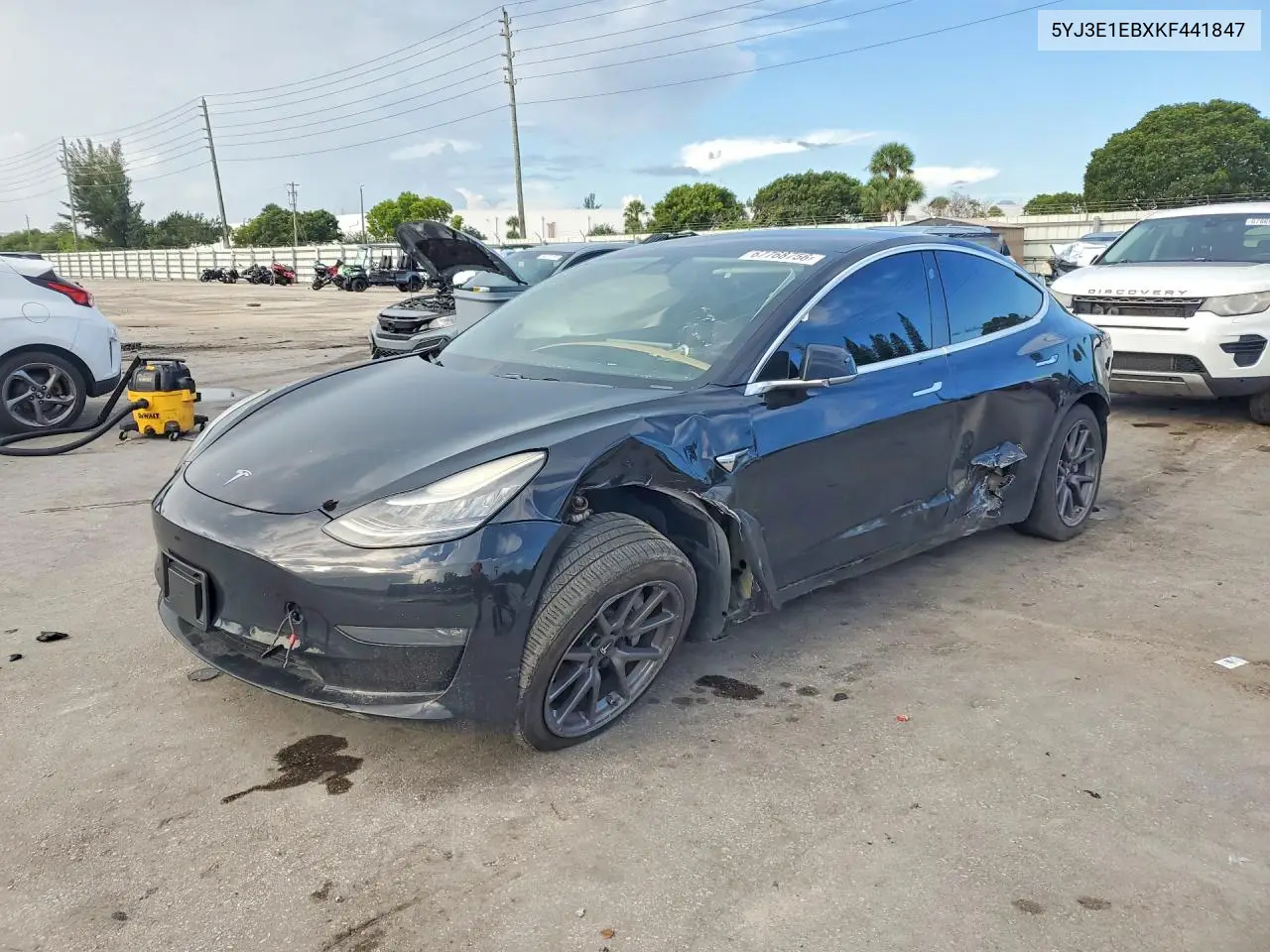 TESLA MODEL 3 2019, VIN 5YJ3E1EBXKF441847