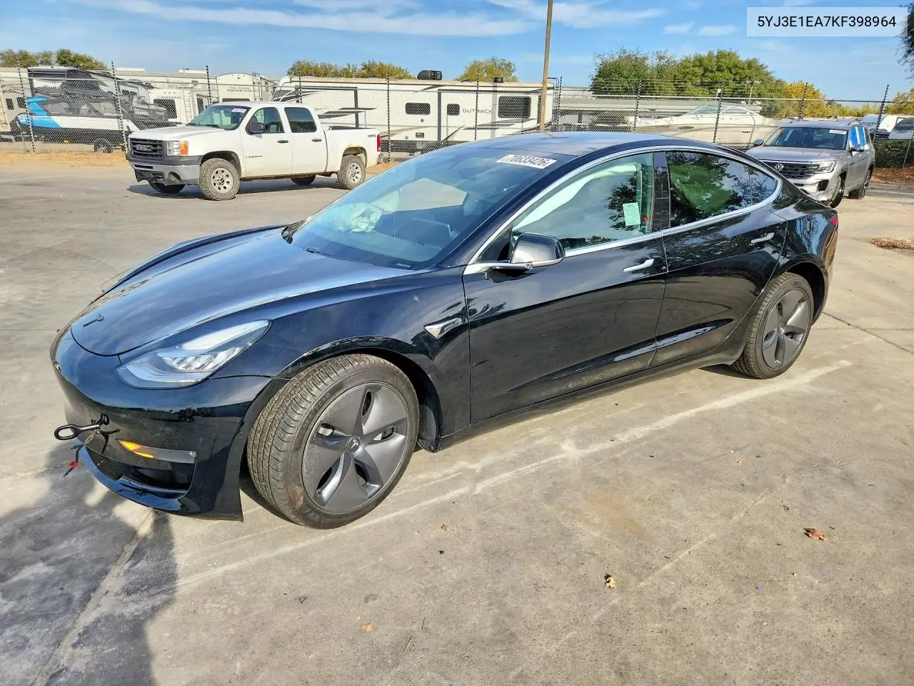 TESLA MODEL 3 2019, VIN 5YJ3E1EA7KF398964