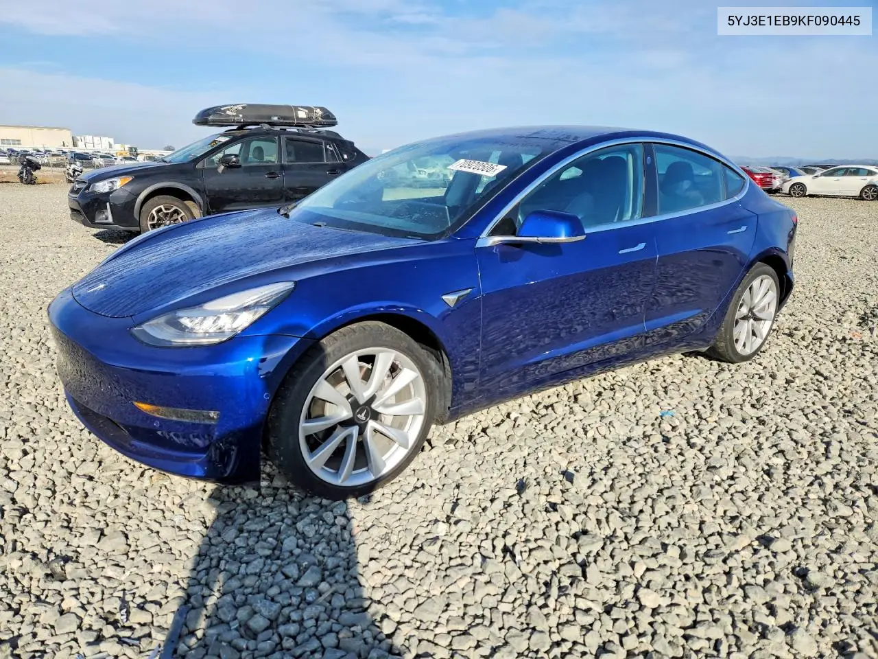 TESLA MODEL 3 2019, VIN 5YJ3E1EB9KF090445