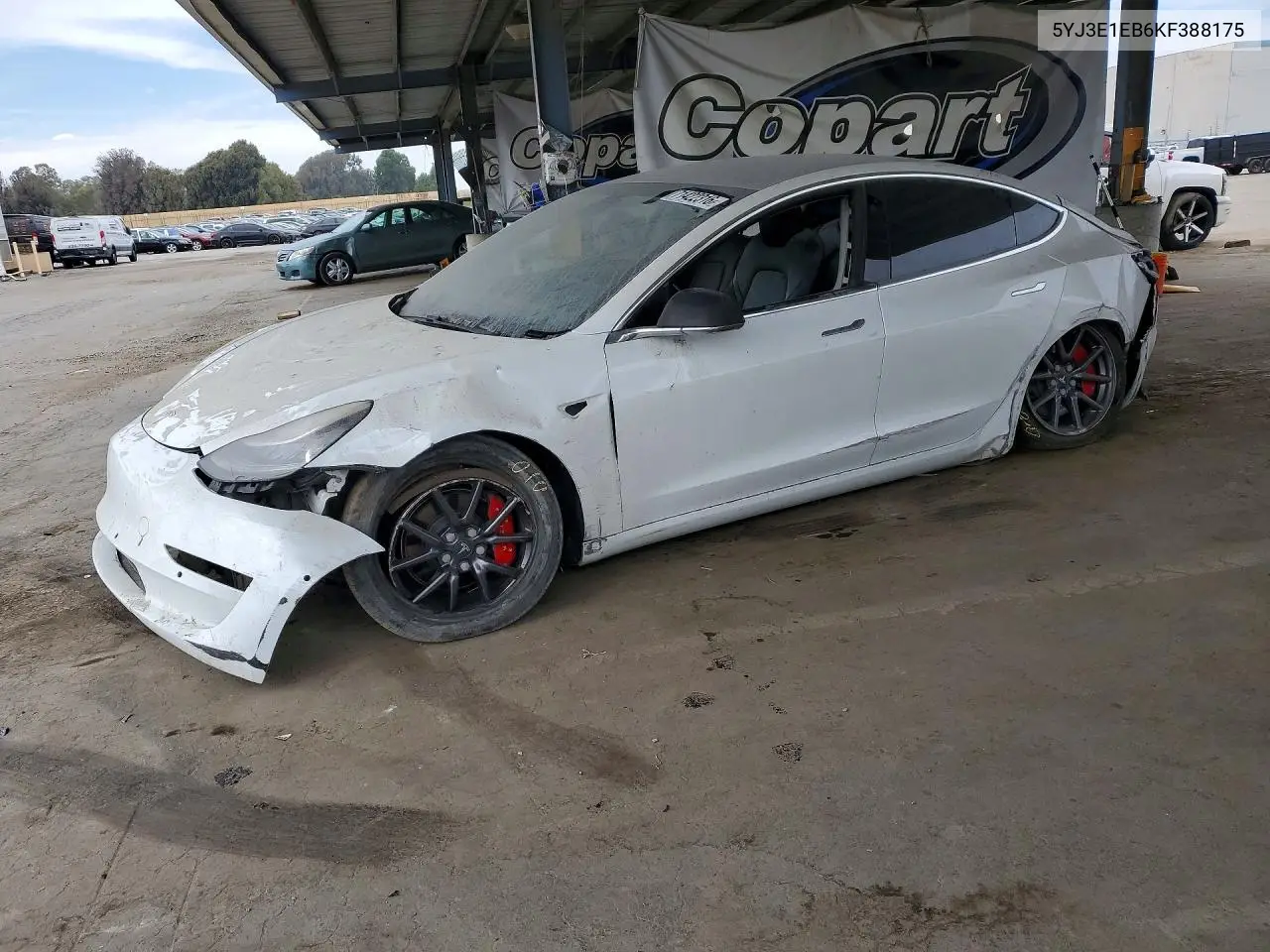 TESLA MODEL 3 2019, VIN 5YJ3E1EB6KF388175