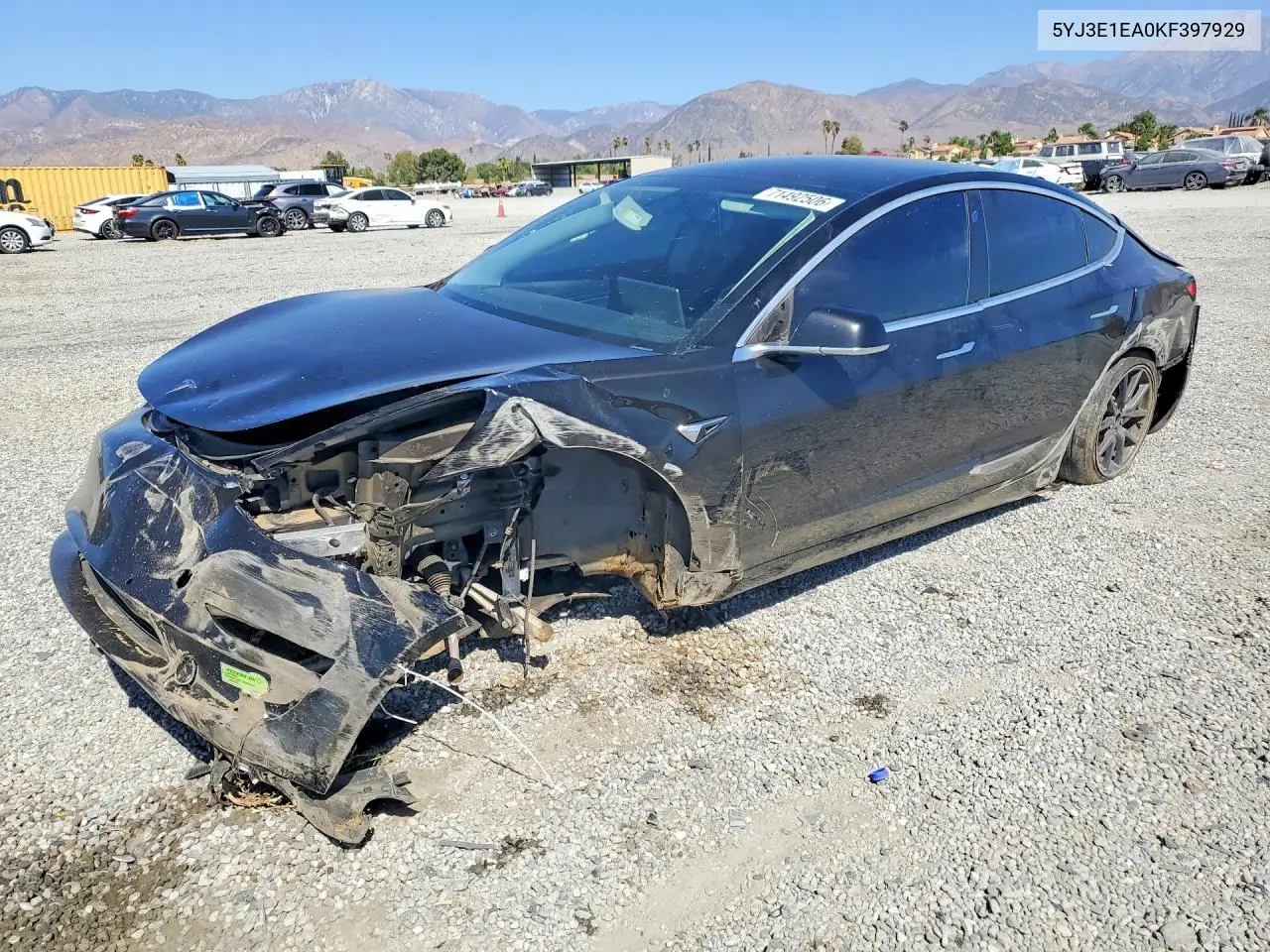 TESLA MODEL 3 2019, VIN 5YJ3E1EA0KF397929