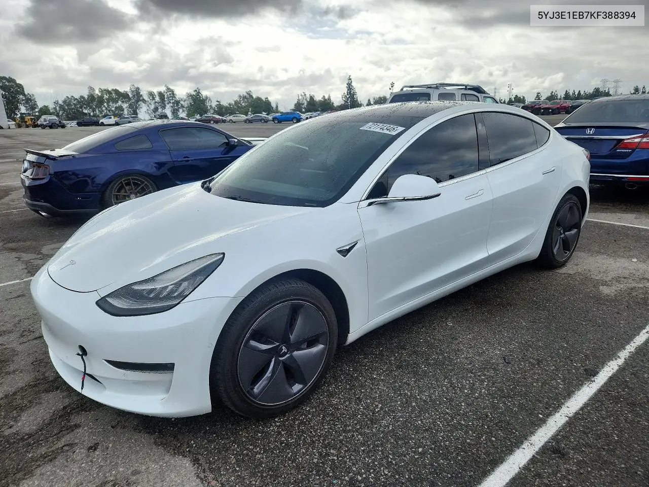 TESLA MODEL 3 2019, VIN 5YJ3E1EB7KF388394