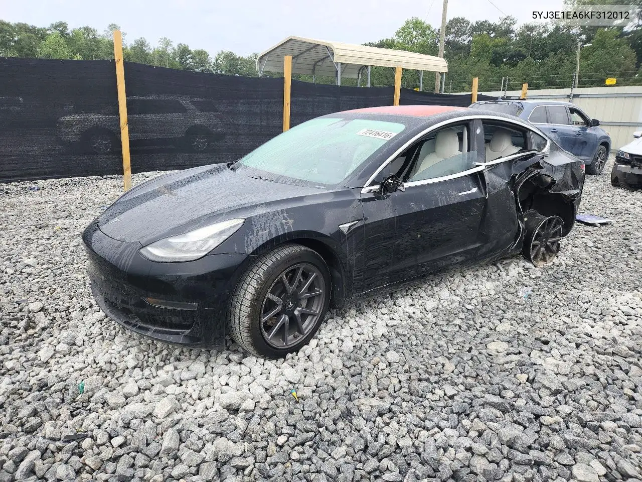 TESLA MODEL 3 2019, VIN 5YJ3E1EA6KF312012