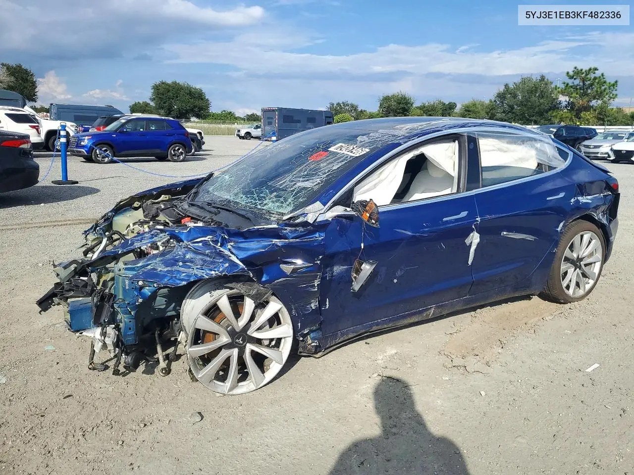 TESLA MODEL 3 2019, VIN 5YJ3E1EB3KF482336