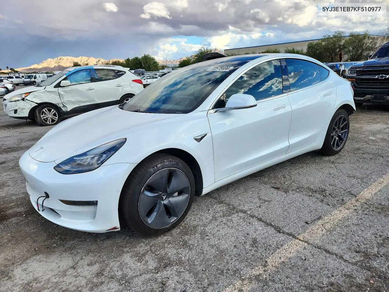 TESLA MODEL 3 2019, VIN 5YJ3E1EB7KF510977