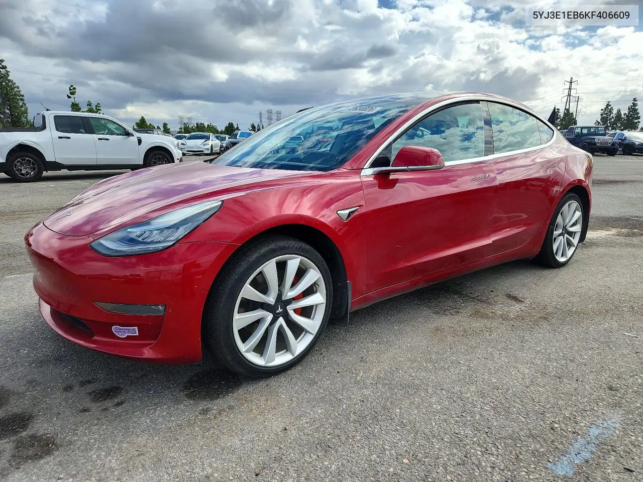 TESLA MODEL 3 2019, VIN 5YJ3E1EB6KF406609