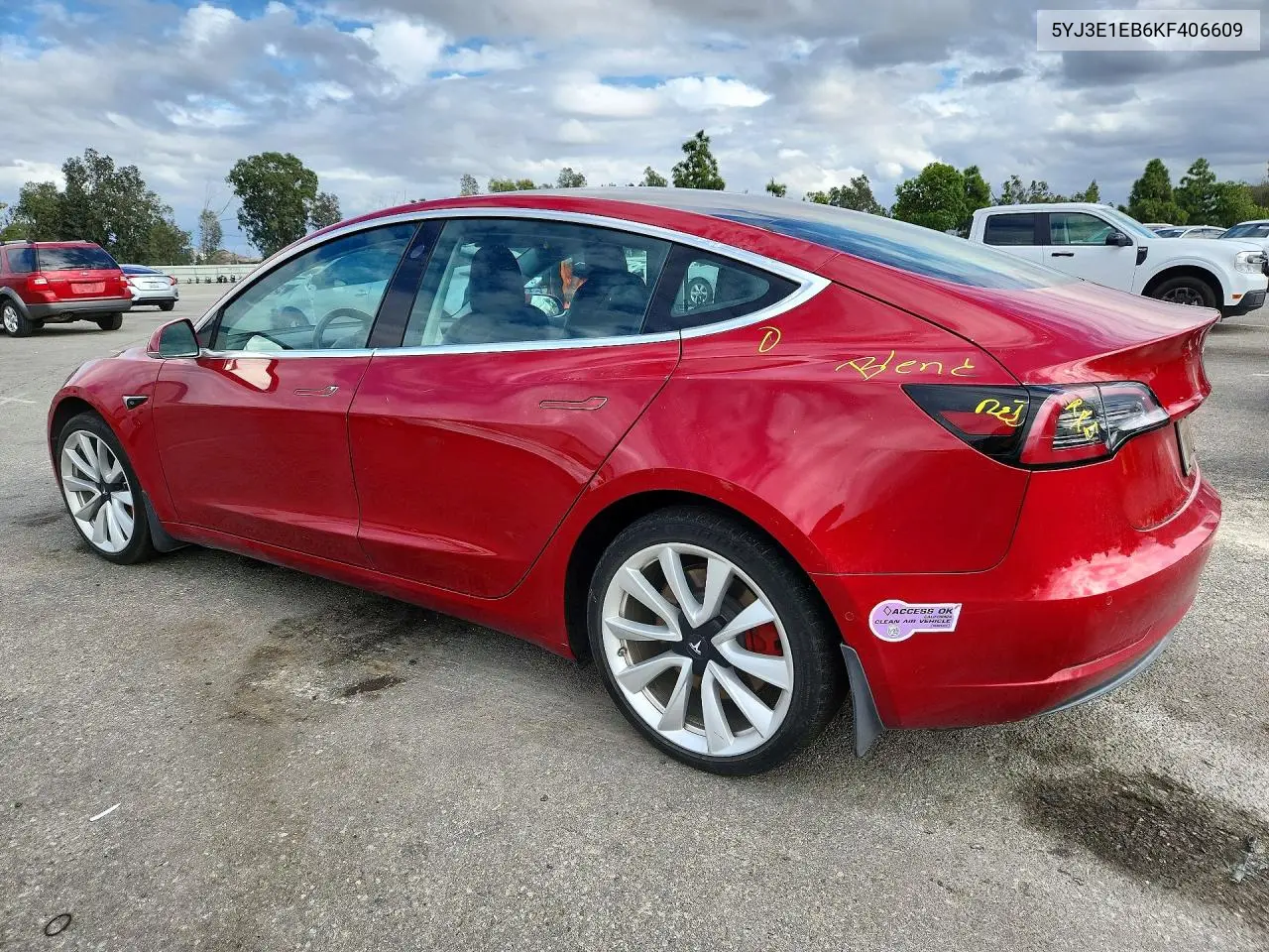 2019 TESLA MODEL 3 VIN 5YJ3E1EB6KF406609 — фото 2