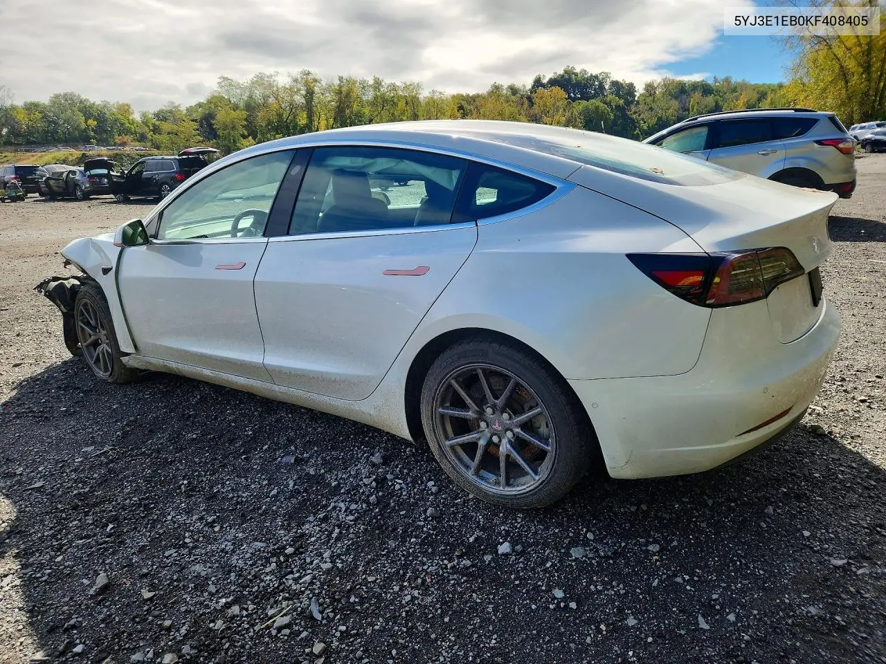 2019 TESLA MODEL 3 VIN 5YJ3E1EB0KF408405 — фото 2