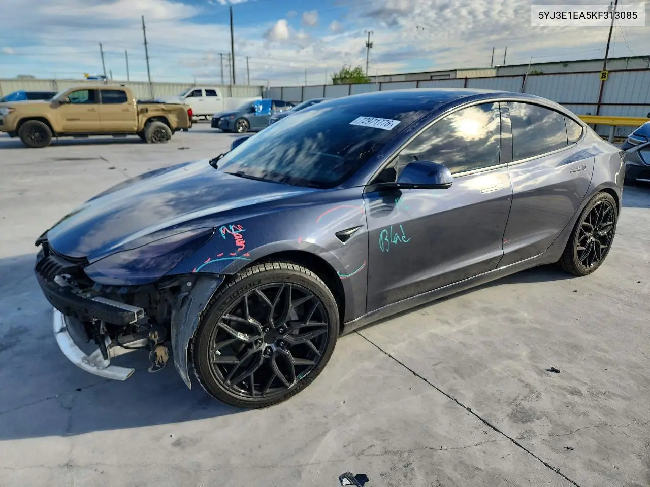 TESLA MODEL 3 2019, VIN 5YJ3E1EA5KF313085
